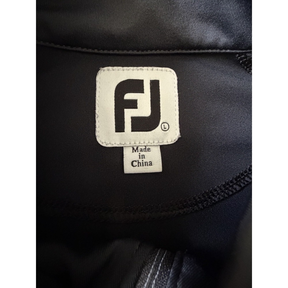FootJoy Long Sleeve 1/4 Quarter Zip Pullover Black Embroidered Logo Large JBHS - Picture 10 of 11